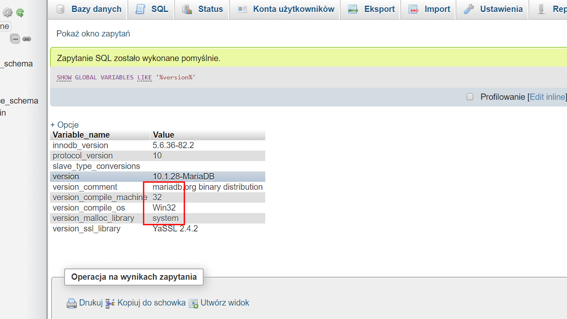 MariaDB pod Windowsem
